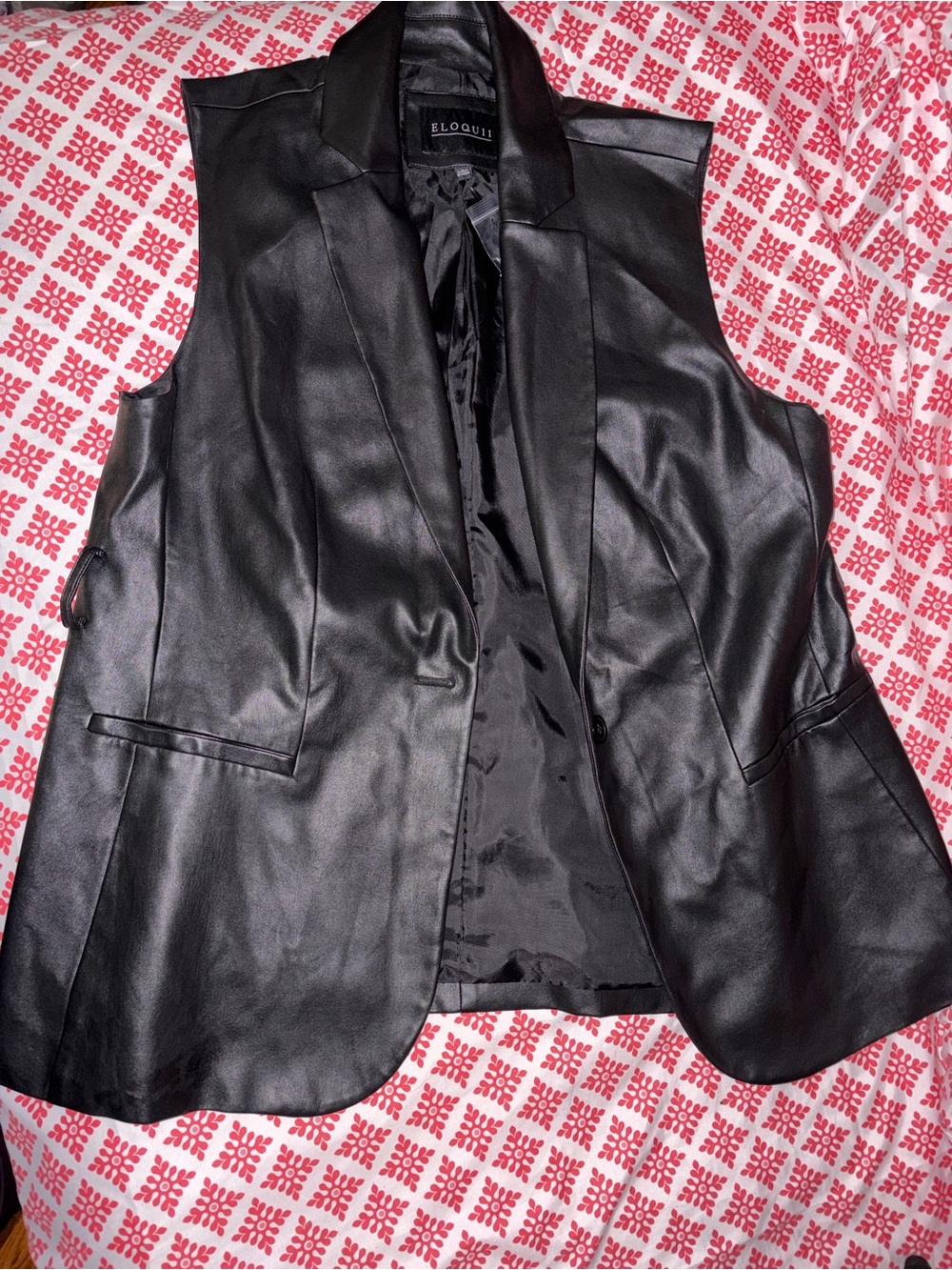 Eloquii Black Satin-Look Lined Jacket
